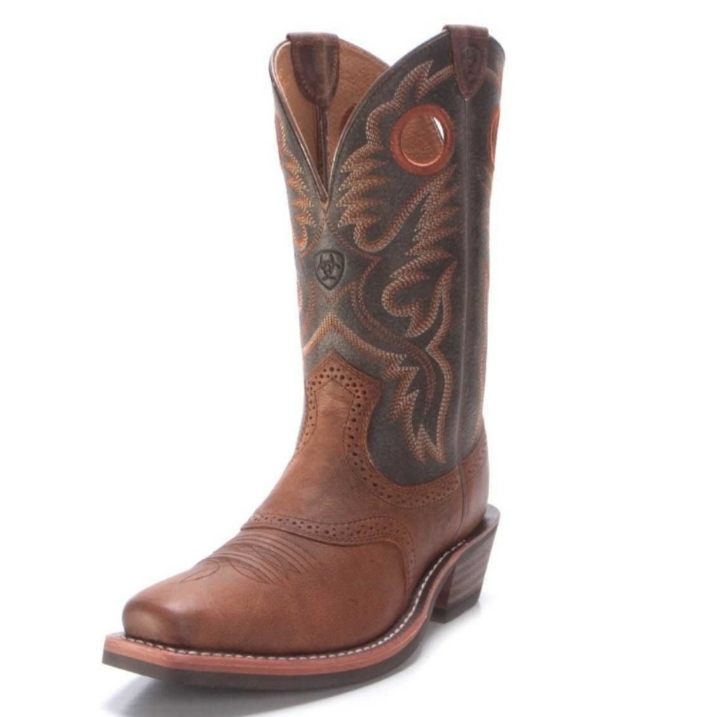 Ariat Mens Heritage Roughstock Two-Tone Oiled Leather Cowboy Boots Men's 13d